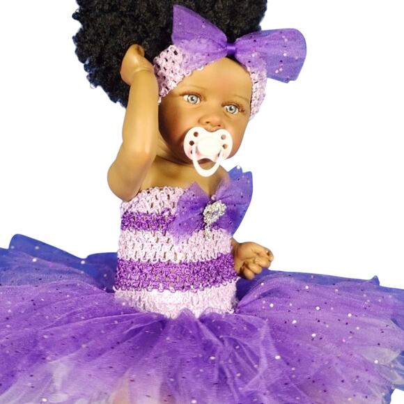 BLACK FRIDAY SALE Baby TuTu Dress & Headband Set Purple & Lav Sz NB - 6 Mos NWT - Picture 3 of 10